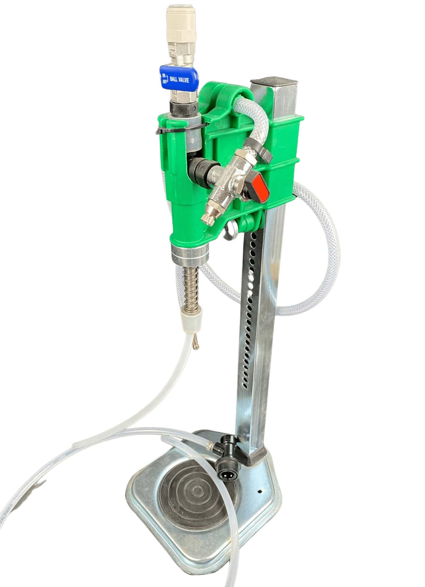Backpressure filler on stand